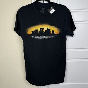 VTG English Heritage T Shirt Men's Small Stonehenge Graphic Black Cotton NEW